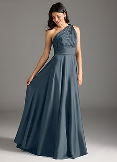 Azazie Charlize Jurken voor bruidsmeisjes Jurk van Stretch Satijn met A-lijn One-shoulder Schemering image2
