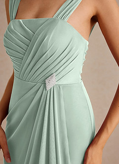 Azazie Clinton Mother of the Bride Dresses Agave A-Line Pleated Mesh Dress image8
