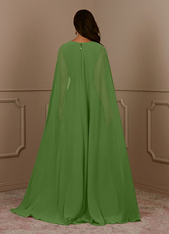 Azazie Isa Mère de la mariée Robes Robe Trapèze en Mousseline de soie Col V plissé Basilic image4