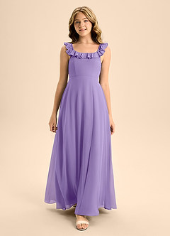 Azazie Callie Junior Tahiti A-Line Ruched Chiffon Dress image4
