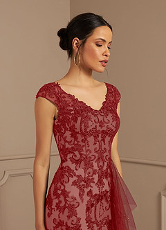 Azazie Melena vestidos de madre de la novia Vestido de Oxidado   Champán de Tul de Sirena con Encaje image5