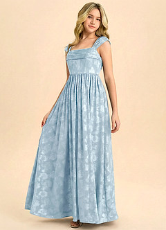 Azazie Hattie Junior Formal Klä av A-Line i Blommig Utbrändhet Plisserad image6