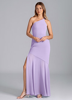 Azazie Tilla Jurken voor bruidsmeisjes Jurk van Chiffon met Zeemeermin One-Shoulder Lila image1