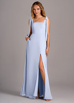 Azazie Debra Bridesmaid Dresses Lavender A-Line with Pockets Chiffon Convertible Dress image1