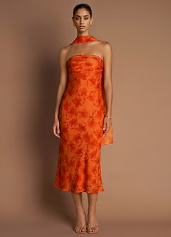 Aisha Tangerine Midi Dress image3