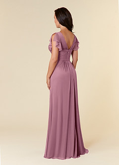 Azazie Reneya Mother of the Bride Dresses Vintage Mauve A-Line Pleated Mesh Dress image3