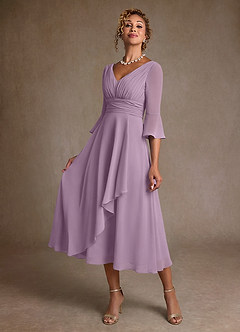 Azazie Aerynne Mother of the Bride Dresses Wisteria A-Line Pleated Chiffon Dress image3