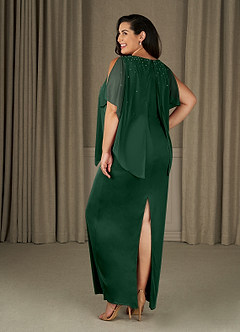 Azazie Aspyn Abiti per la Madre della Sposa Abito Tubino in Maglia Perline Verde Scuro image10