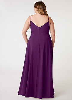 Azazie Daenerys Bridesmaid Dresses Grape A-Line Cowl Chiffon Dress image9
