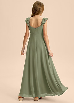 Azazie Carmin Junior Pistachio A-Line Ruched Chiffon Dress image2