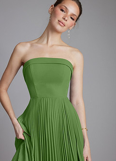 Azazie Mariana Bridesmaid Dresses Basil A-Line Strapless Chiffon Dress image3