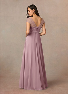 Azazie Star Mother of the Bride Dresses Dusty Rose A-Line V-Neck sequins Chiffon Dress image4