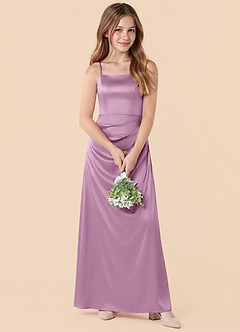 Azazie Renna Junior Wisteria Mermaid Pleated Stretch Satin Dress image4