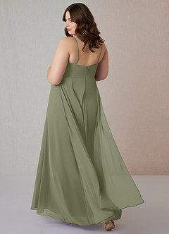 Azazie Emerald Bridesmaid Dresses Pistachio A-Line Ruffled Chiffon Dress image8