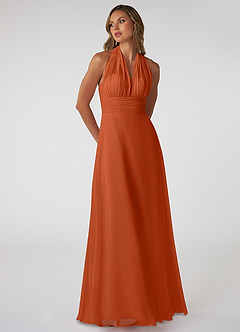 Azazie Fifi Bridesmaid Dresses Burnt Orange A-Line Strapless Chiffon Convertible Dress image6