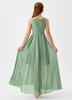 Azazie Lizette Junior Matcha A-Line Pleated Chiffon Dress image5