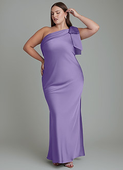 Azazie Yuanna Bridesmaid Dresses Tahiti Mermaid One Shoulder Stretch Satin Dress image11