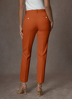 front Whitney Verbrande Sinaasappel Gestructureerde stretchbroek tot op de knie