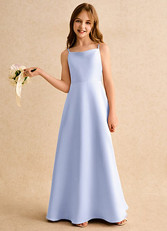 Azazie Joella Girls Formal Abiti da Ragazza di Fiori Abito A-Line in Raso Opaco Plissettato Lavanda image2