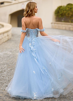 Eleanor Ljusblå 3D Blommig Spetsbalklänning image2