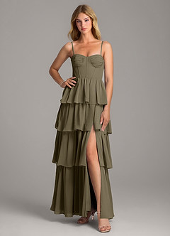 Azazie Alanna Bridesmaid Dresses Willow Green A-Line Sweetheart Neckline Chiffon Dress image3