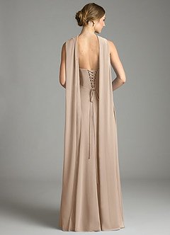 Azazie Ayla Abiti da Damigella Abito A-Line in Chiffon Scollo a Cuore Taupe image9