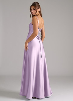 Azazie Valentine Robes de demoiselle d'honneur Robe Trapèze en Satin extensible Corset Frostiges Flieder image2