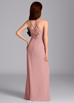 Azazie Mero Junior Dusty Rose Mermaid Pleated Chiffon Dress image7