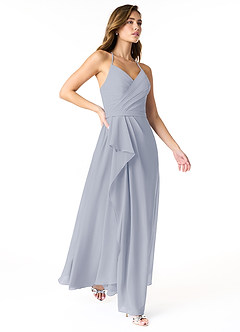Azazie Dawn Final Sale Agave A-Line Pleated Chiffon Dress image3