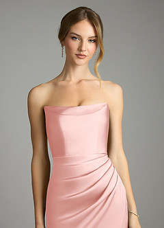 Azazie Leonis Final Sale Sangria Mermaid Pleated Stretch Satin Convertible Dress image4