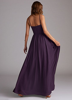 Azazie Calianna Bridesmaid Dresses Plum A-Line Off the Shoulder Chiffon Convertible Dress image6