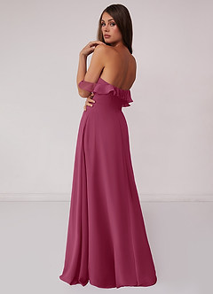 Barbie ♥ Azazie Bridesmaid Dresses Mulberry A-Line Off the Shoulder Chiffon Convertible Dress image9