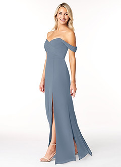 Azazie Joretta Final Sale Twilight A-Line Off the Shoulder Chiffon Convertible Dress image4