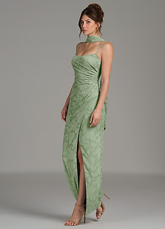 Azazie Calandra Morsiusneito Mekot Vaippa Laskostettu Floral Burnout Lattian pituus Mekko image3