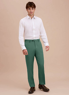 front Ethan Eucalyptus Refined Weave Dress Pants