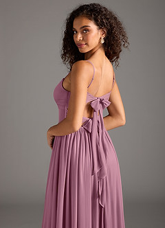 Azazie Zeya Brautjungfernkleider A-Linie Plissee Gittergewebe Kleid Vintage Mauve image6