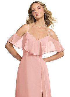 Azazie Jean Bridesmaid Dresses Rosette A-Line Chiffon Convertible Dress image6