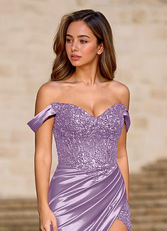 Opulence Lilac Floral Corset Mermaid Dress image2