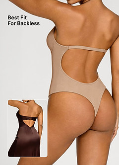 front Trägerloser, nahtloser String-Body mit Cups