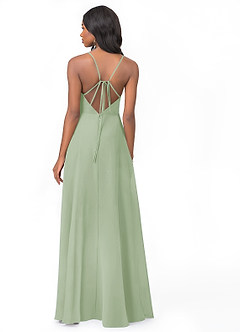 Azazie Everleigh Bridesmaid Dresses Dusty Sage A-Line Sweetheart Pleated Chiffon Dress image2