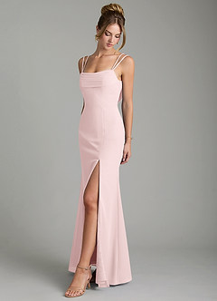 Azazie Egypt Bridesmaid Dresses Blushing Pink Sheath Sweetheart Neckline Chiffon Dress image4