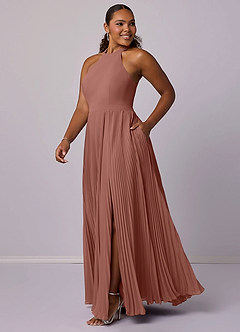 Barbie ♥ Azazie Bridesmaid Dresses Cedar Rose A-Line Pleated Chiffon Dress image10