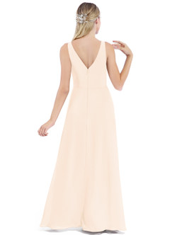 Azazie Nala Bridesmaid Dresses Pearl Pink A-Line Pleated Chiffon Dress image6
