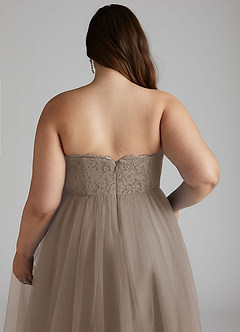 Azazie Roni Bridesmaid Dresses Taupe A-Line Sweetheart Neckline Tulle Convertible Dress image12