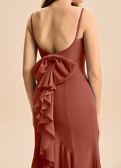 Azazie Lioren Junior Auburn Mermaid Bow Chiffon Dress image6