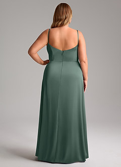 Azazie Azuree Robes de demoiselle d'honneur Robe Trapèze en Satin extensible Plissée Mousse De Mer image10