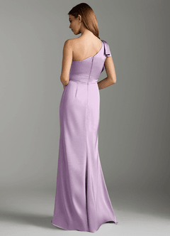 Azazie Rinna Robes de demoiselle d'honneur Robe Sirène en Satin extensible Rayé Frostiges Flieder image8