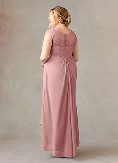 Azazie Endora Final Sale Dusty Rose A-Line Scoop Lace Chiffon Dress image9