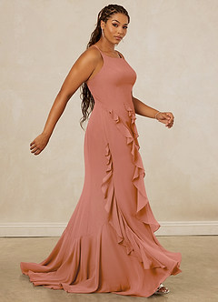 Christian Siriano Bridal for Azazie 1006 Brautjungfernkleider Meerjungfrau-Linie Gestreift Chiffon Kleid Mai Tai image13