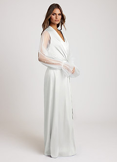 front Satin Pajamas with Bead Embellishments